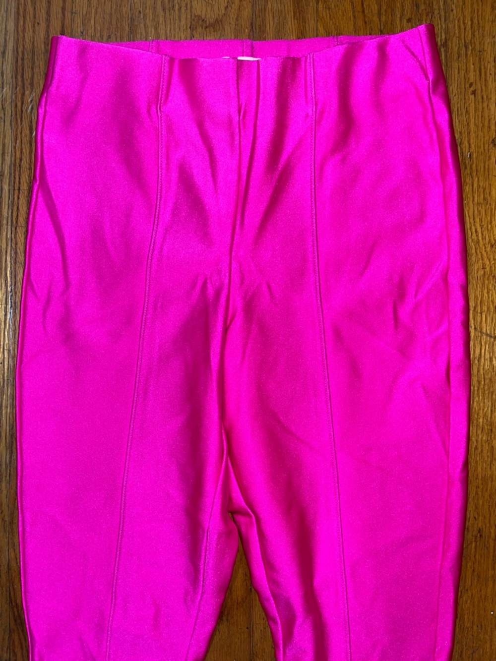 Good American Hot Pink Shiny Stirrup Pants Size 4 - Picture 3 of 8